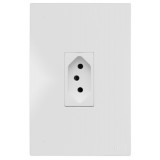 Conjunto Tomada 20a Vertical 4x2 - RECTA BRANCO SATIN FOSCO